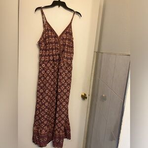 Maurice’s faux wrap dress maxi floral floor length with front clasp closure 1X